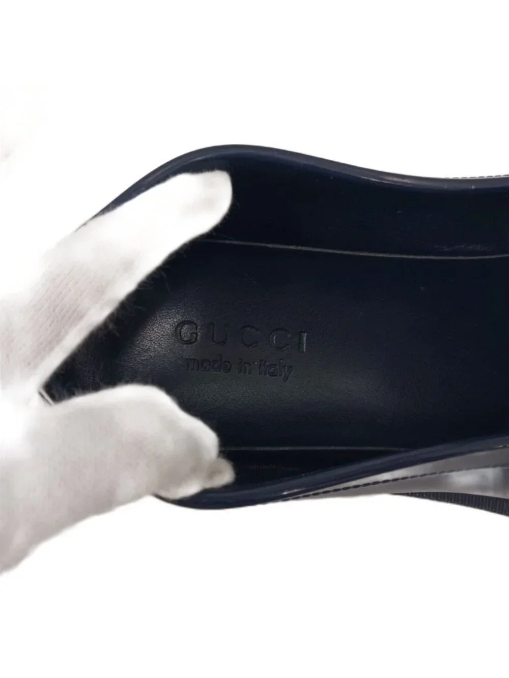 Gucci Horsebit Loafers Rubber Navy 10